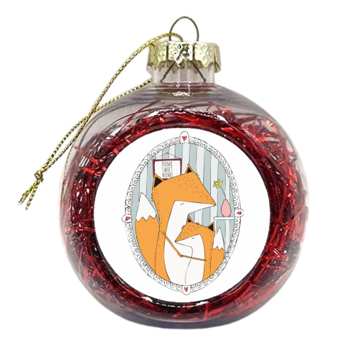 Foxy Hugs - xmas bauble by Nichola Cowdery