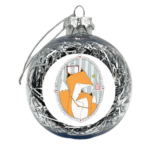 Foxy Hugs - xmas bauble by Nichola Cowdery