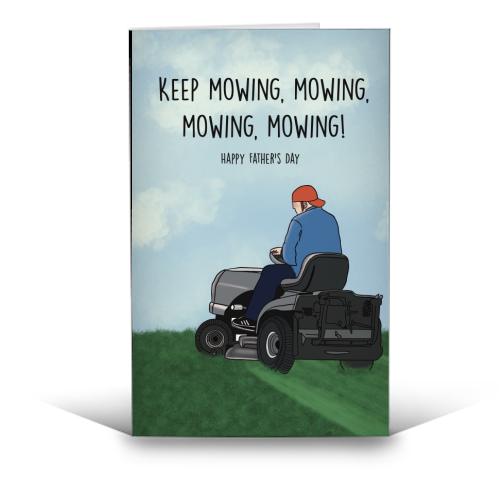 Fred Durst Mowing Print - funny greeting card by Drawings by Firefly