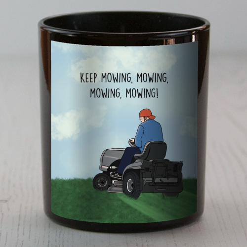 Fred Durst Mowing Print - scented candle by Drawings by Firefly