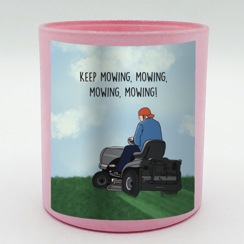Fred Durst Mowing Print - scented candle by Drawings by Firefly