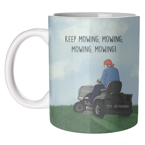 Fred Durst Mowing Print - unique mug by Drawings by Firefly