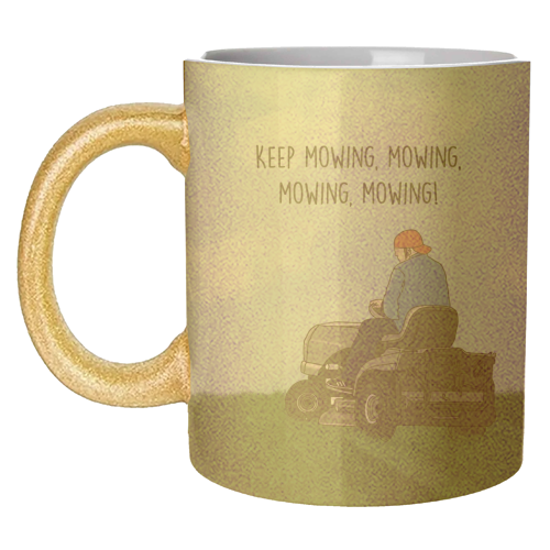 Fred Durst Mowing Print - unique mug by Drawings by Firefly