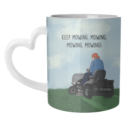 Fred Durst Mowing Print - unique mug by Drawings by Firefly