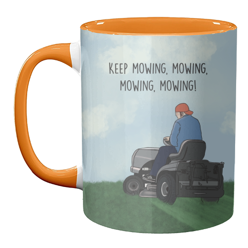 Fred Durst Mowing Print - unique mug by Drawings by Firefly