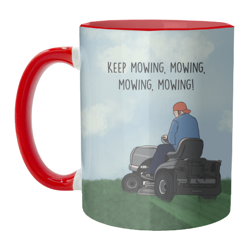 Fred Durst Mowing Print - unique mug by Drawings by Firefly