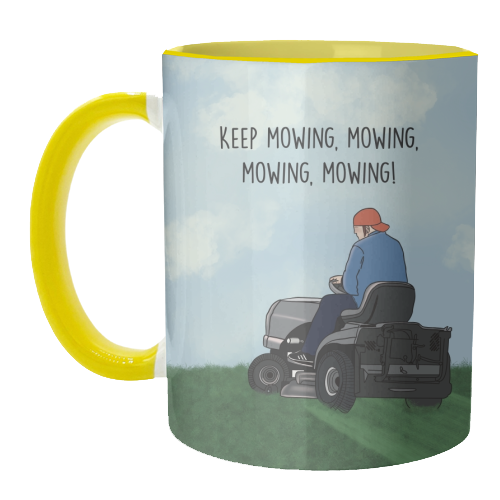 Fred Durst Mowing Print - unique mug by Drawings by Firefly
