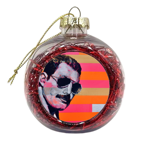 Freddie Mercury - xmas bauble by Kirstie Taylor