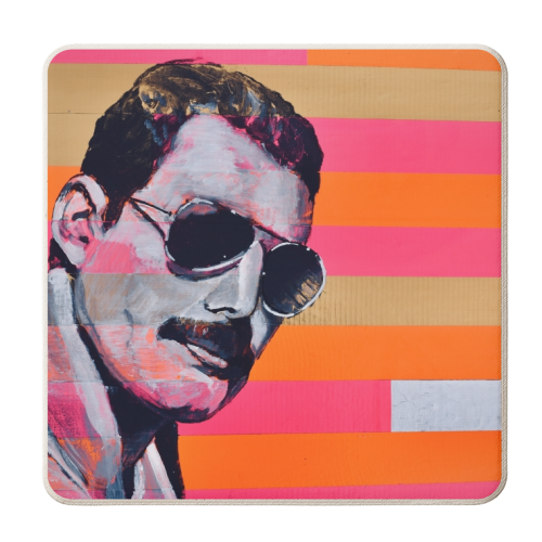 Freddie Mercury - personalised beer coaster by Kirstie Taylor