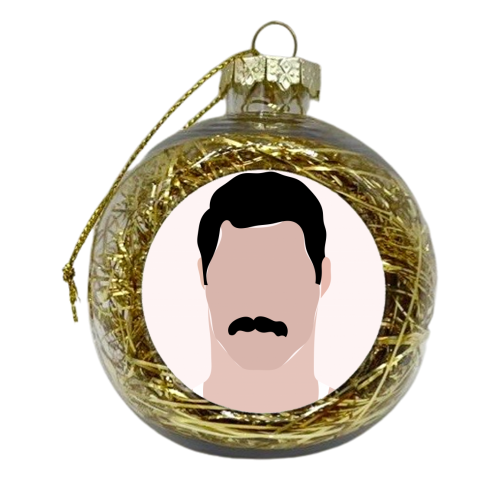 Freddie Minimal Portrait - xmas bauble by Adam Regester