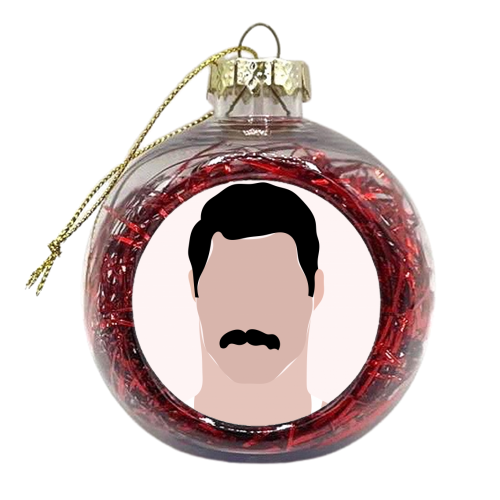 Freddie Minimal Portrait - xmas bauble by Adam Regester