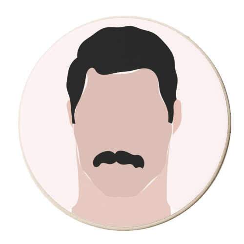 Freddie Minimal Portrait - personalised beer coaster by Adam Regester