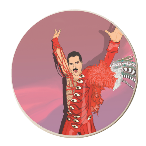 Freddie RED - personalised beer coaster by The Queer Store