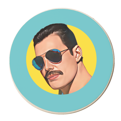 FREDDIE - TEAL - personalised beer coaster by DOLLY WOLFE