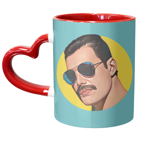 FREDDIE - TEAL - unique mug by DOLLY WOLFE
