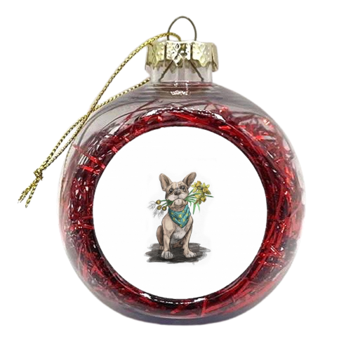 French Bulldog - xmas bauble by Ellie Jordan