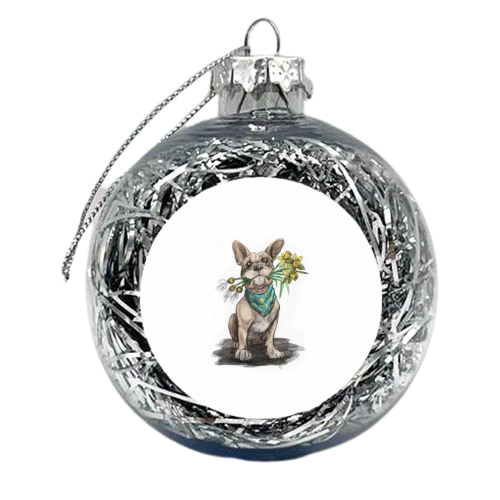 French Bulldog - xmas bauble by Ellie Jordan