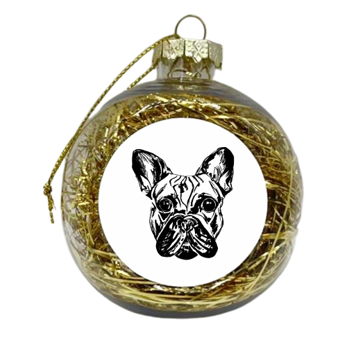 French Bulldog - xmas bauble by Lucy Wilkins