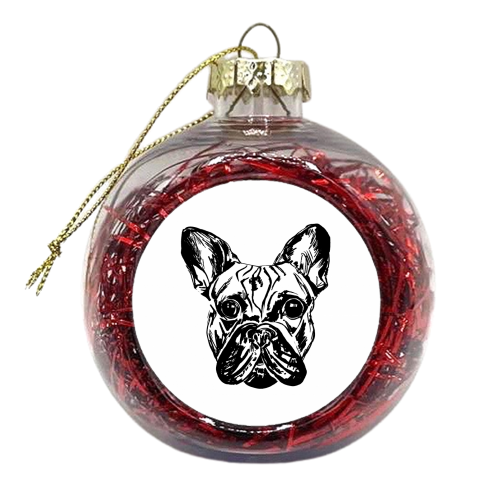 French Bulldog - xmas bauble by Lucy Wilkins