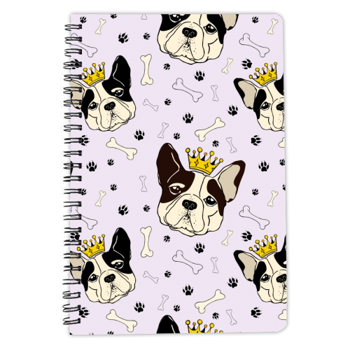 French bulldog pattern version 2 - personalised A4, A5, A6 notebook by haris kavalla