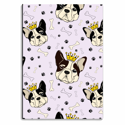 French bulldog pattern version 2 - personalised A4, A5, A6 notebook by haris kavalla