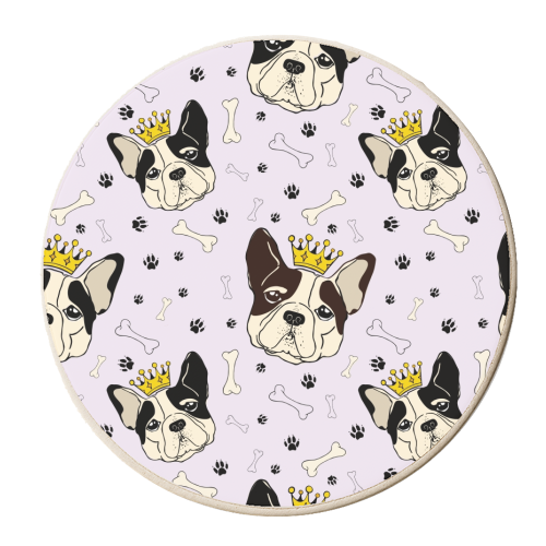 French bulldog pattern version 2 - personalised beer coaster by haris kavalla