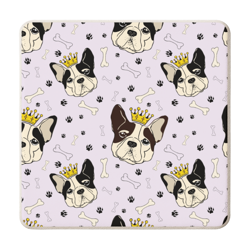 French bulldog pattern version 2 - personalised beer coaster by haris kavalla