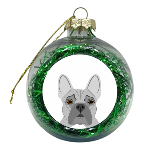 French Bulldog Pet Portrait Illustration - xmas bauble by Adam Regester