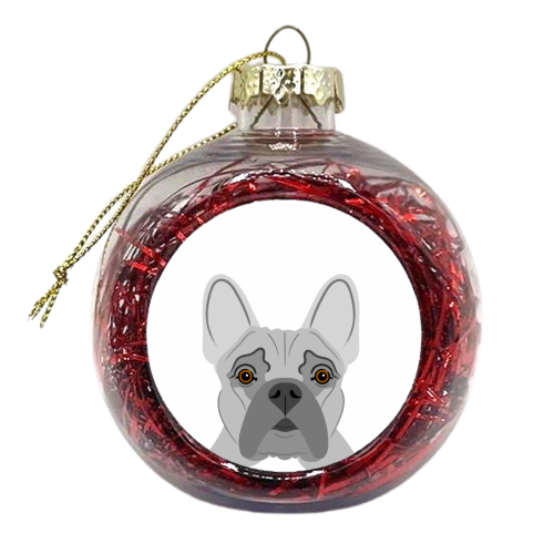 French Bulldog Pet Portrait Illustration - xmas bauble by Adam Regester