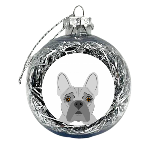 French Bulldog Pet Portrait Illustration - xmas bauble by Adam Regester