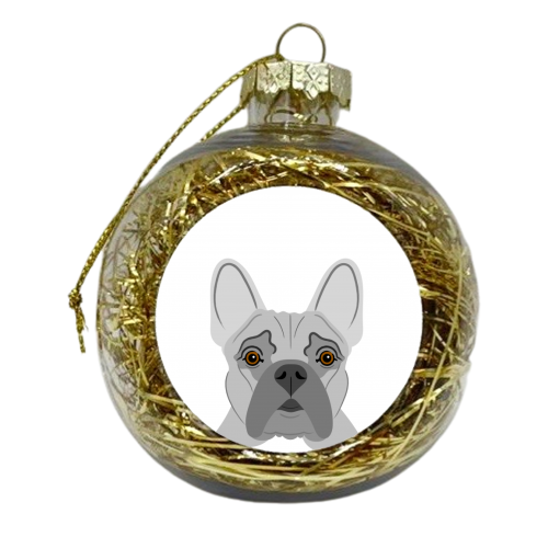 French Bulldog Pet Portrait Illustration - xmas bauble by Adam Regester