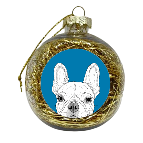French Bulldog Portrait - xmas bauble by Adam Regester