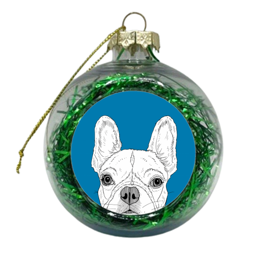 French Bulldog Portrait - xmas bauble by Adam Regester