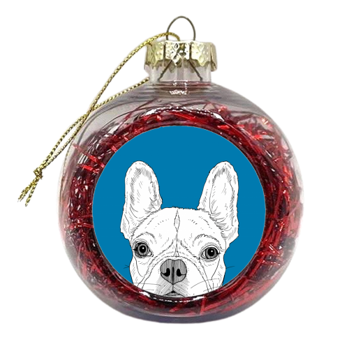 French Bulldog Portrait - xmas bauble by Adam Regester