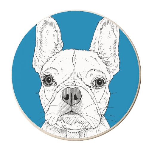 French Bulldog Portrait - personalised beer coaster by Adam Regester