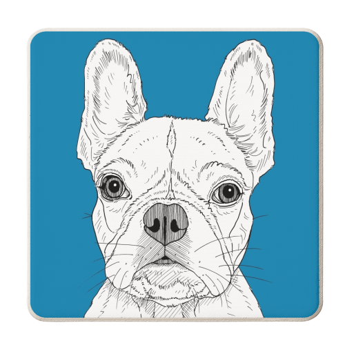 French Bulldog Portrait - personalised beer coaster by Adam Regester