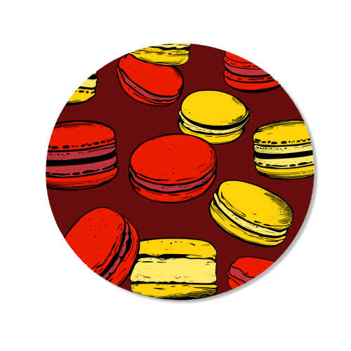 French Macarons Strawberry Lemon Citrus Red Yellow - Magnet by Art Heart Home and Fashion