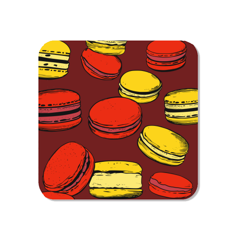 French Macarons Strawberry Lemon Citrus Red Yellow - Magnet by Art Heart Home and Fashion