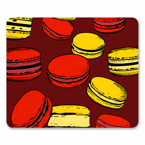 French Macarons Strawberry Lemon Citrus Red Yellow - mouse mat by Art Heart Home and Fashion