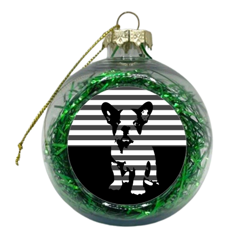 Frenchie-Bars - xmas bauble by Kitty & Rex Designs