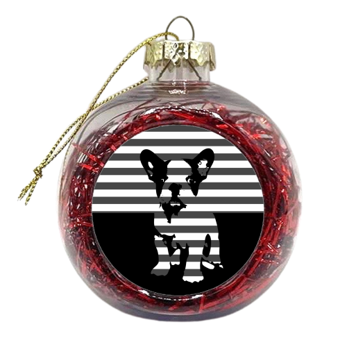 Frenchie-Bars - xmas bauble by Kitty & Rex Designs