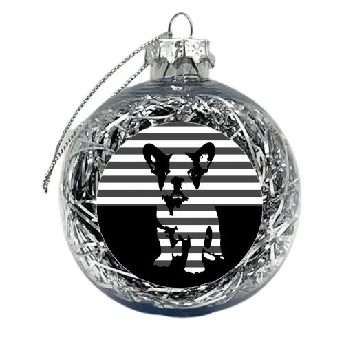 Frenchie-Bars - xmas bauble by Kitty & Rex Designs