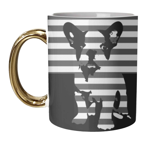 Frenchie-Bars - unique mug by Kitty & Rex Designs