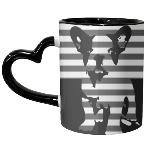 Frenchie-Bars - unique mug by Kitty & Rex Designs