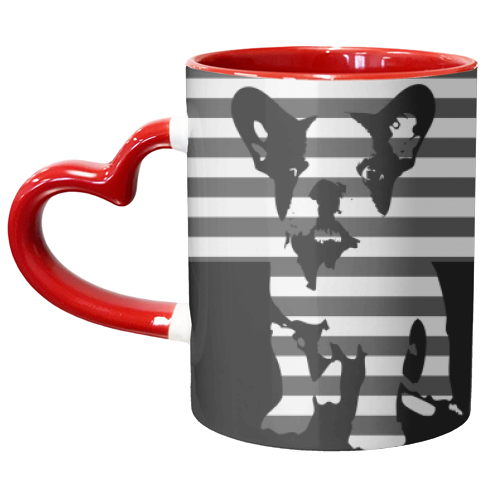 Frenchie-Bars - unique mug by Kitty & Rex Designs