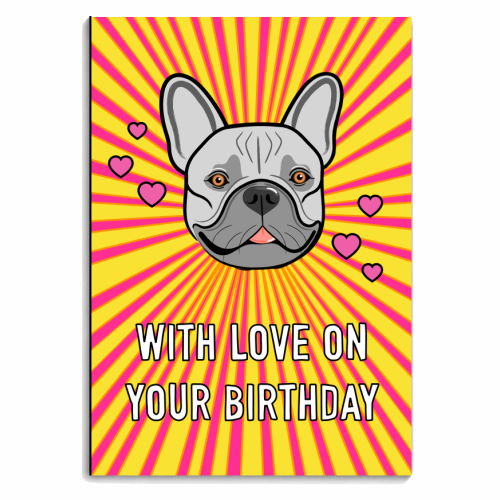 Frenchie Birthday Love - personalised A4, A5, A6 notebook by Adam Regester