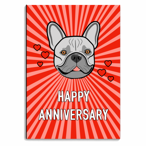 Frenchie Dog Anniversary Greeting - personalised A4, A5, A6 notebook by Adam Regester