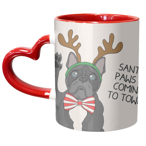 Frenchie Dog Christmas Rhyme Cute Design Dog Themed - unique mug by Lisa Wardle