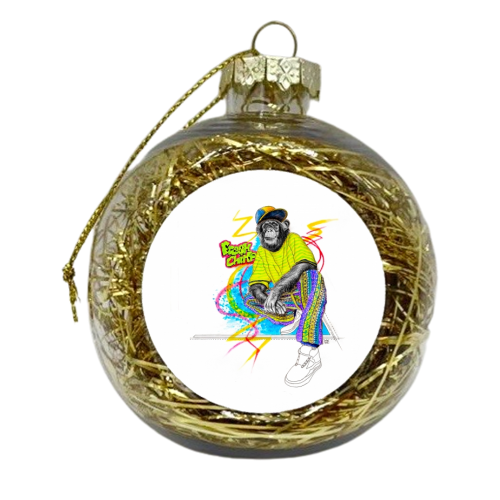 Fresh Chimp - xmas bauble by Maya Mistry