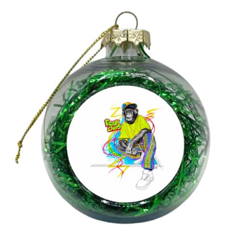 Fresh Chimp - xmas bauble by Maya Mistry